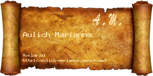 Aulich Marianna névjegykártya